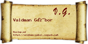 Valdman Gábor névjegykártya